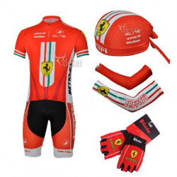 PROFESJONALNY 5 CZĘŚCIOWY LETNI KOMPLET ROWEROWY FERRARI 2013/2014 Z SZELKAMI